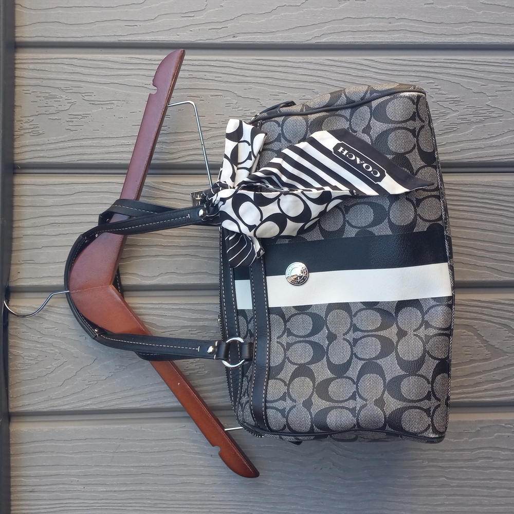 Coach black/gray satchel